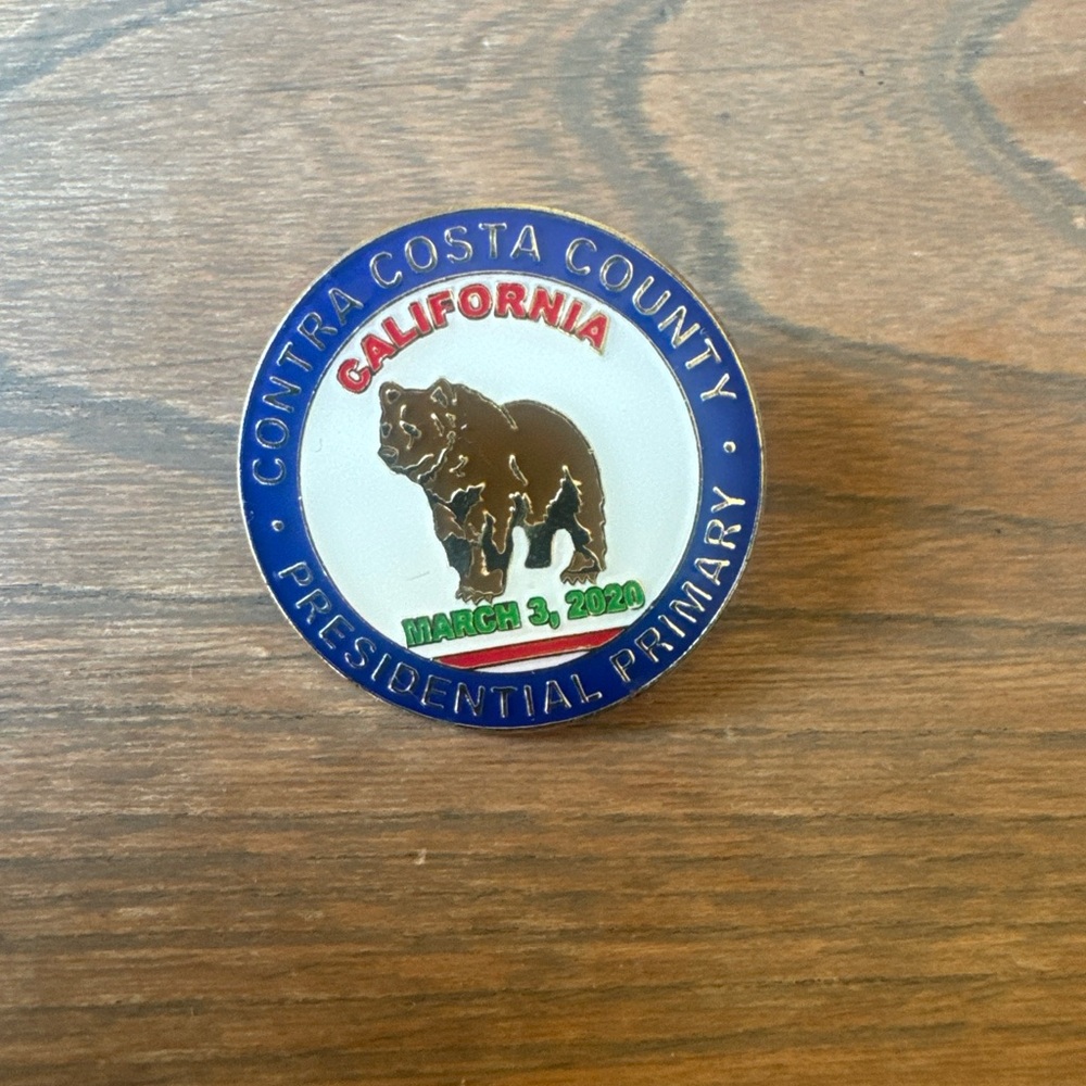 2020 California primary  Lapel pin
